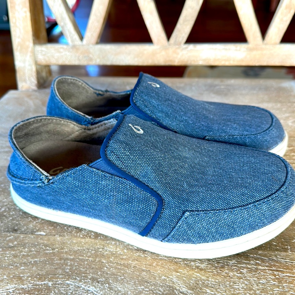 Basically NEW Olukai Nohea Denim Canvas Slip On Shoes